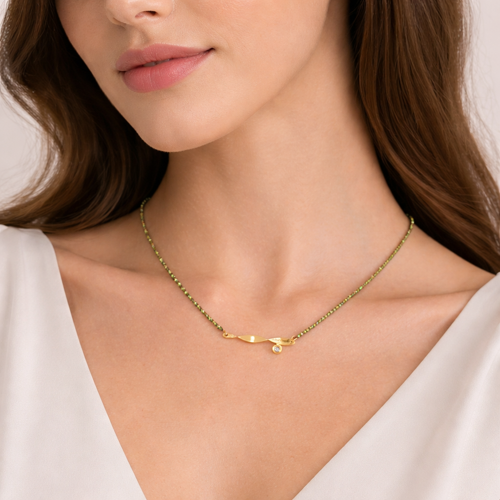 TWISTED BEADS DIAMOND CHOCKER