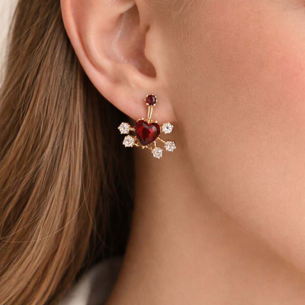 SPARKLING BLEEDING HEART EARING