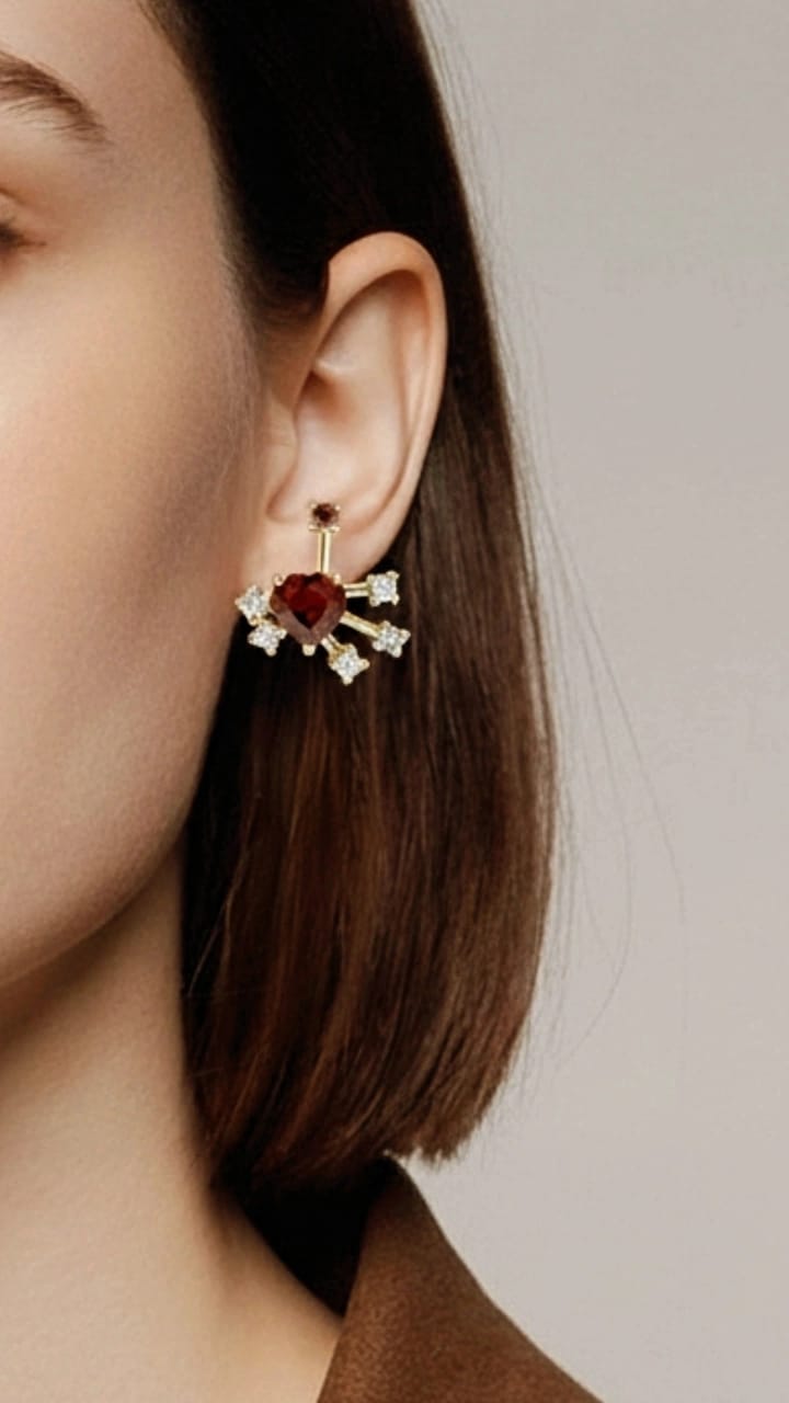 SPARKLING BLEEDING HEART EARING